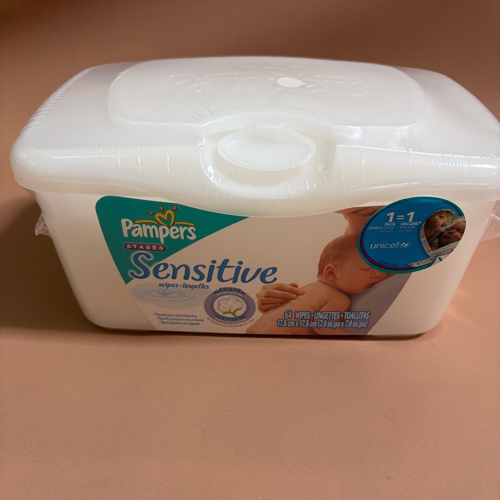 Pampers Stages Sensitive Baby Wipes 64ct Pop Up Refillable Tub New Sealed